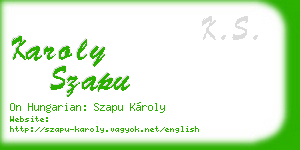 karoly szapu business card